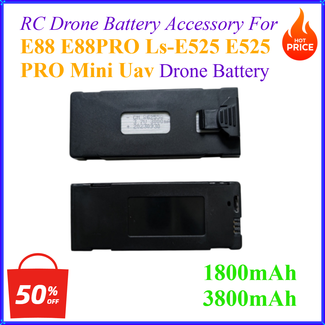 Drone Zll Rc - 3.7V 1800mAh 3800mAh RC ドローンバッテリーアクセサリー E88