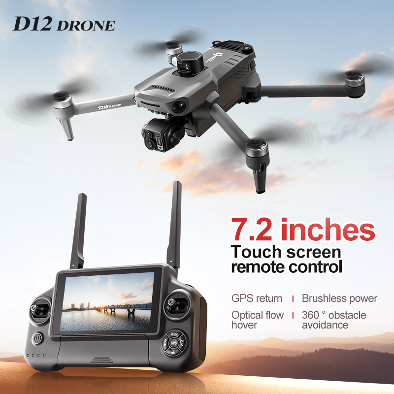 Drone Aircraft Jjrc - D12プロフェッショナルGPSドローン 8Kスクリーンリモコン 3軸ジンバル 障害物回避 エアドロップデバイス 釣り用航空機
