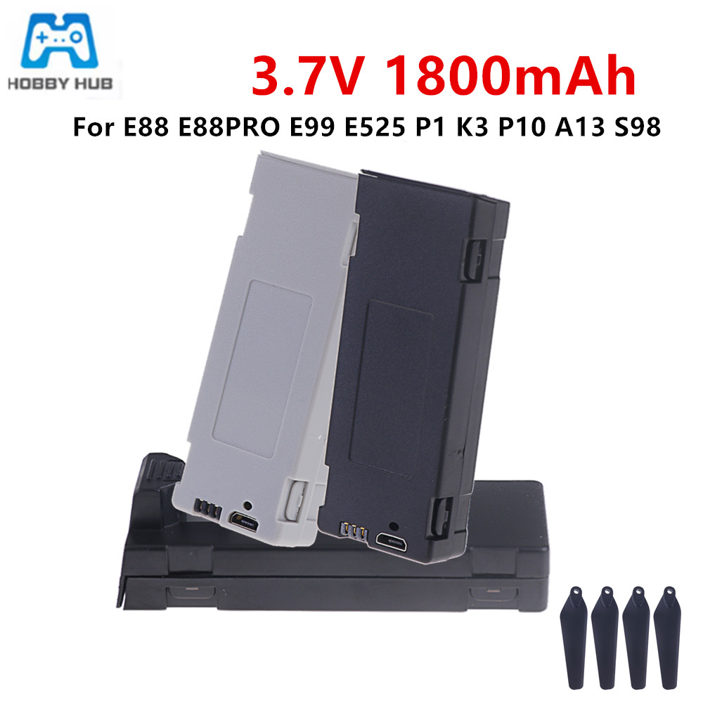 Drone Rc Pro - E88 バッテリー充電式バッテリー 3.7V 1800mAh RC ドローン