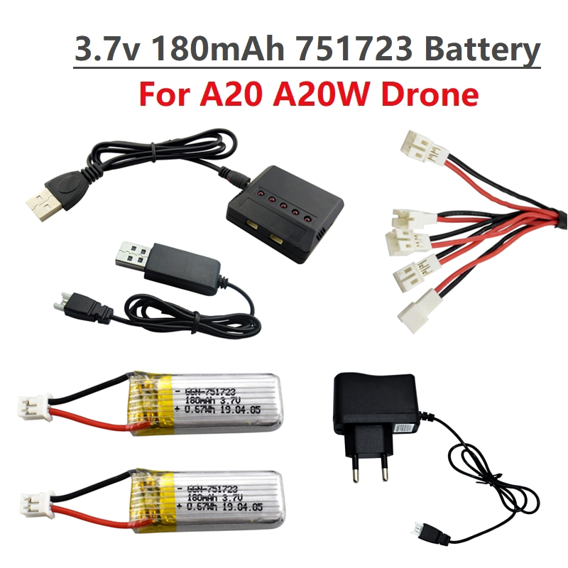 Drone Zll Rc - オリジナル 3.7V 180mAh リポバッテリーと充電器 A20 A20W