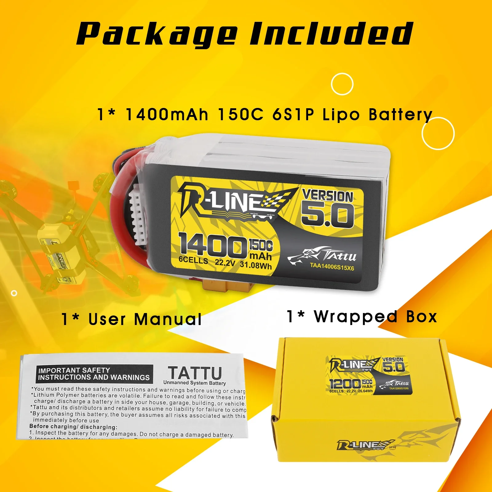 Tattu-r-line Lipoバッテリー,1200mah - Drone Frame 5 Inch のレビューと価格