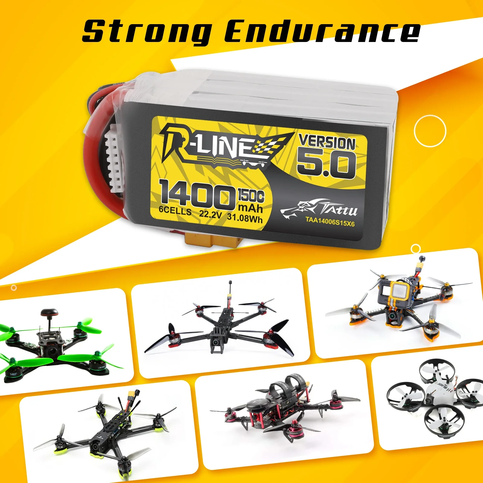 Tattu-r-line Lipoバッテリー,1200mah - Drone Frame 5 Inch のレビューと価格