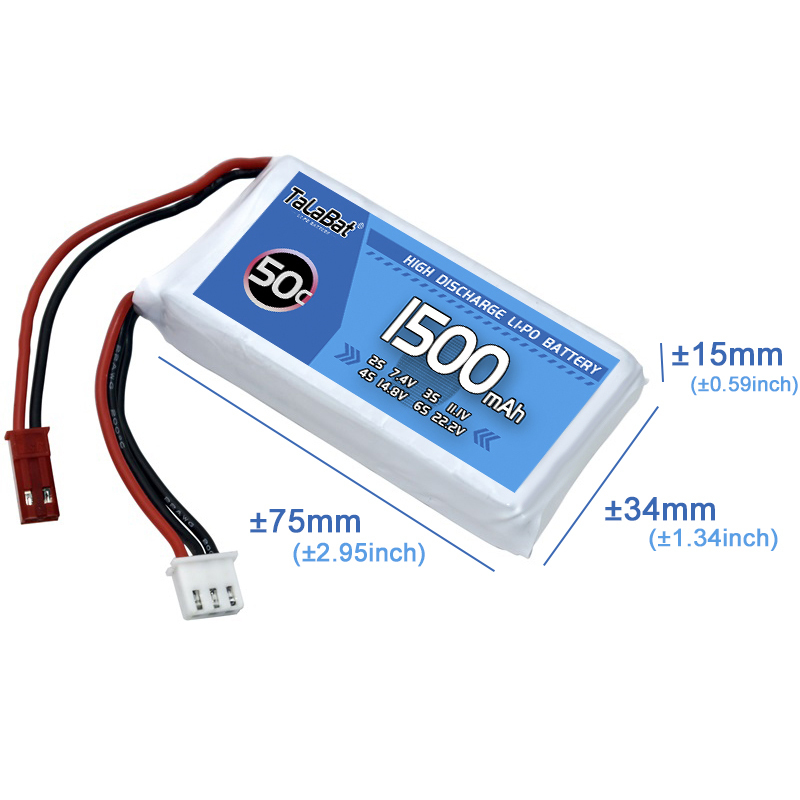 3 個 TalaBat 50C 1500mAh 7.4V 2 - Drone Zll Rc のレビューと価格